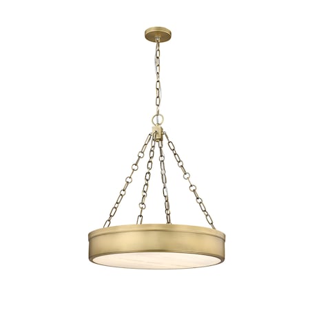 Z-Lite Anders Chandelier, 3-Light, 22 In.W x 4 In.H, Rubbed Brass/marbling 1944P22-RB-LED